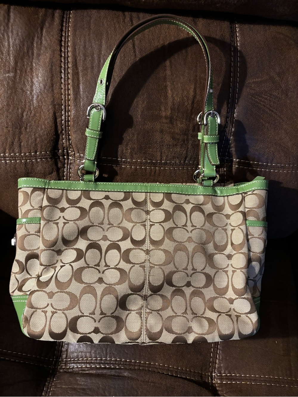 Coach Signature Pleated East-West Gallery Tote - Picture 2 of 4